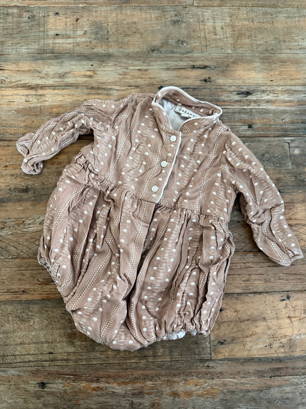 Caramel Pink Dot Bubble One-Piece Bodysuit